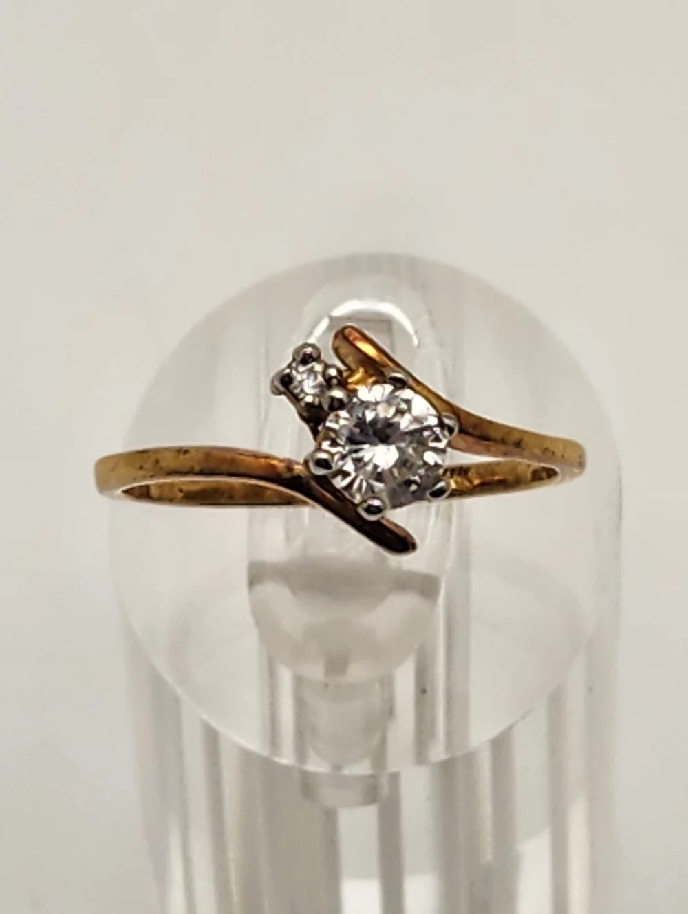 Vintage Uncas 14 Karat HGE & Cubic Zirconia Ring (9.75)